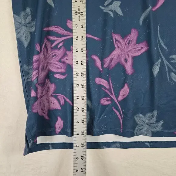 All In Motion Polo Shirt mens medium Moisture wicking floral shirt 0654 - Picture 7 of 8